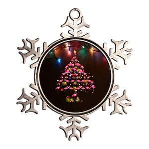 Flamingo Christmas Tree Santa Hat Xmas Light Merry Christmas Metallic Star Ornament