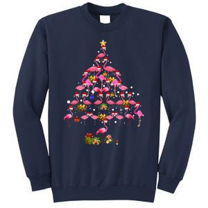 Flamingo Christmas Tree Santa Hat Xmas Light Merry Christmas Sweatshirt