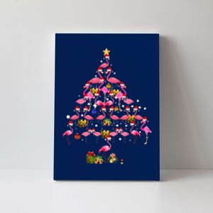 Flamingo Christmas Tree Santa Hat Xmas Light Merry Christmas Canvas