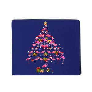 Flamingo Christmas Tree Santa Hat Xmas Light Merry Christmas Mousepad