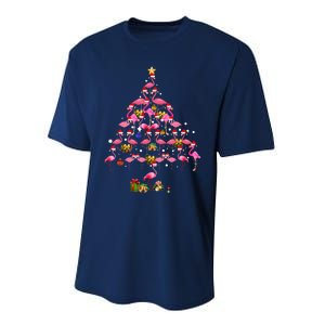 Flamingo Christmas Tree Santa Hat Xmas Light Merry Christmas Performance Sprint T-Shirt