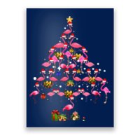 Flamingo Christmas Tree Santa Hat Xmas Light Merry Christmas Poster