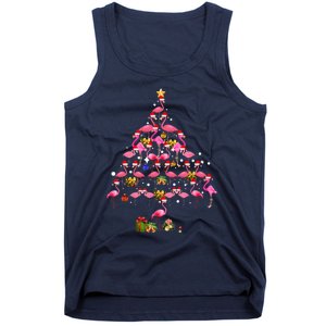 Flamingo Christmas Tree Santa Hat Xmas Light Merry Christmas Tank Top