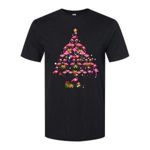 Flamingo Christmas Tree Santa Hat Xmas Light Merry Christmas Softstyle CVC T-Shirt