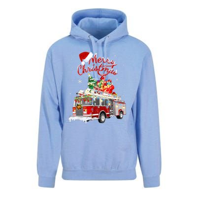 Firefighter Christmas Tree Fire Truck Fire Xmas Funny Gift Gift Unisex Surf Hoodie