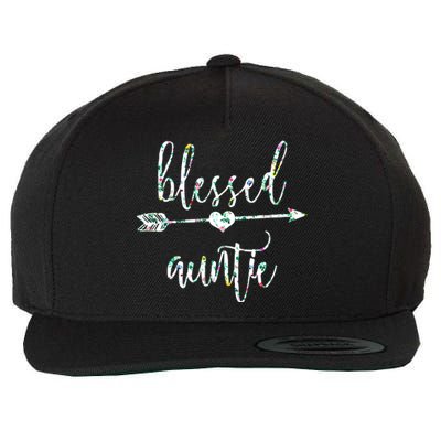 Flowers Cute Tropical Blessed Auntie Great Gift Wool Snapback Cap