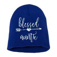 Flowers Cute Tropical Blessed Auntie Great Gift Short Acrylic Beanie