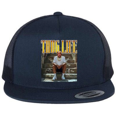 Felon Conviction Trump Rap Thug Life Flat Bill Trucker Hat