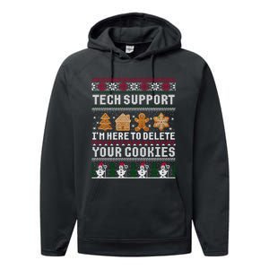 Funny Christmas Tech Support Shirt Computer Programmer Gift Performance Fleece Hoodie