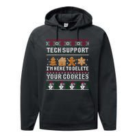 Funny Christmas Tech Support Shirt Computer Programmer Gift Performance Fleece Hoodie