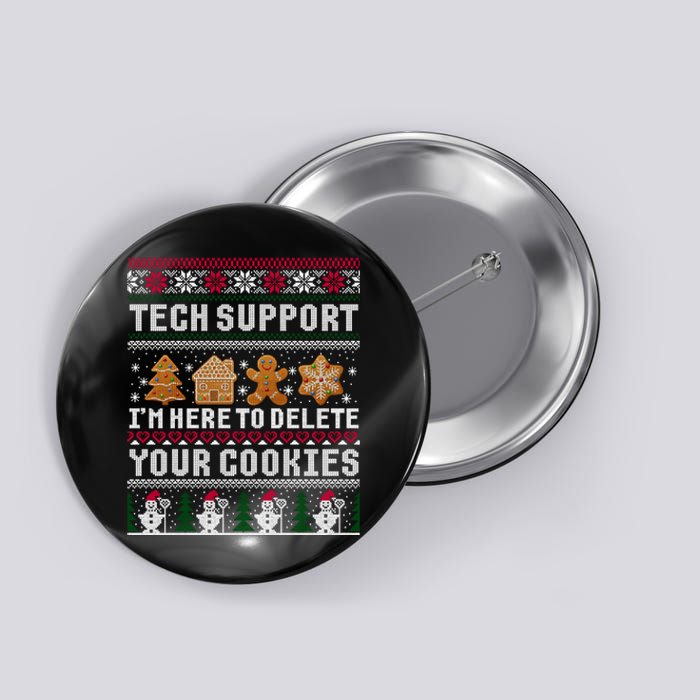 Funny Christmas Tech Support Shirt Computer Programmer Gift Button