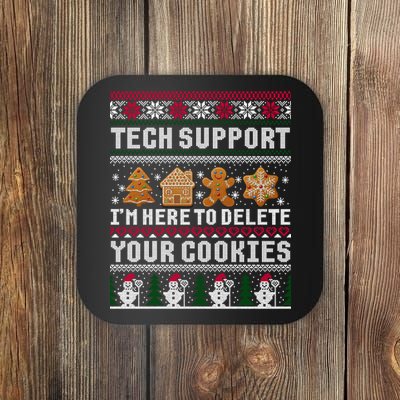 Funny Christmas Tech Support Shirt Computer Programmer Gift Coaster