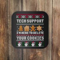 Funny Christmas Tech Support Shirt Computer Programmer Gift Coaster