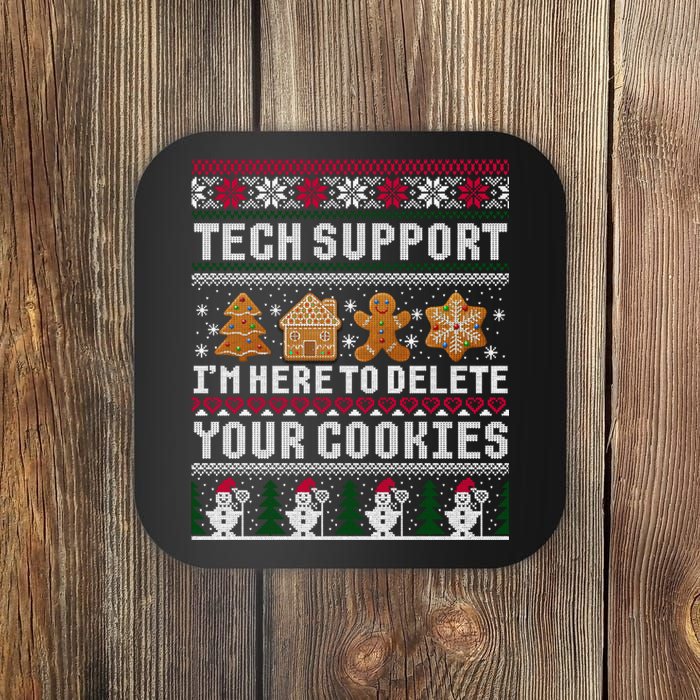 Funny Christmas Tech Support Shirt Computer Programmer Gift Coaster