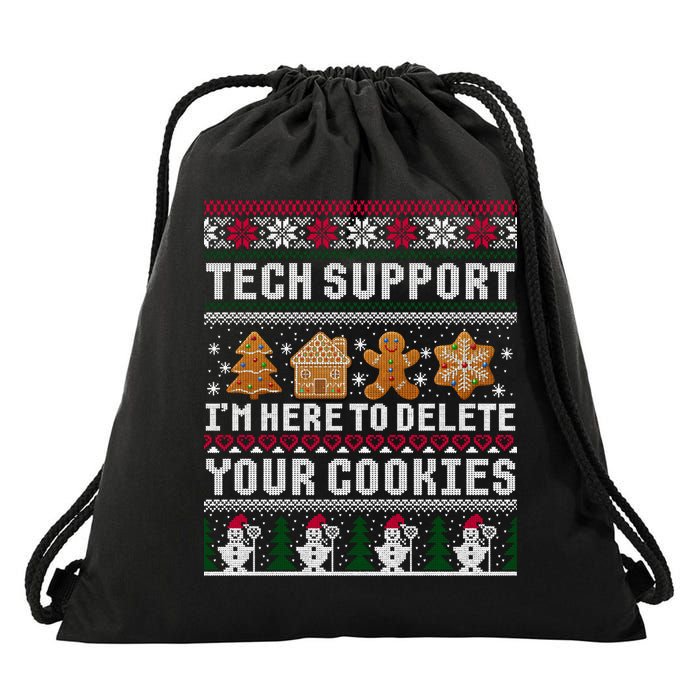 Funny Christmas Tech Support Shirt Computer Programmer Gift Drawstring Bag