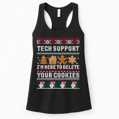 Funny Christmas Tech Support Shirt Computer Programmer Gift Women's Racerback Tank