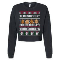 Funny Christmas Tech Support Shirt Computer Programmer Gift Cropped Pullover Crew