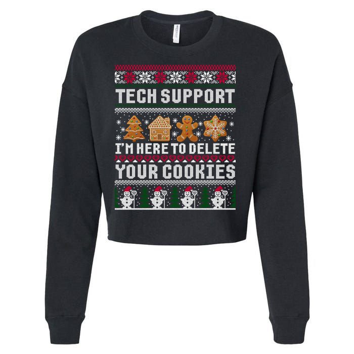 Funny Christmas Tech Support Shirt Computer Programmer Gift Cropped Pullover Crew