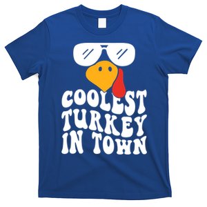 Funny Coolest Turkey In Town Groovy Cute Gift Halloween Gift T-Shirt