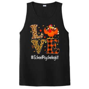 Funny Cute Thanksgiving School Psychologist Turkey Autumn PosiCharge Competitor Tank