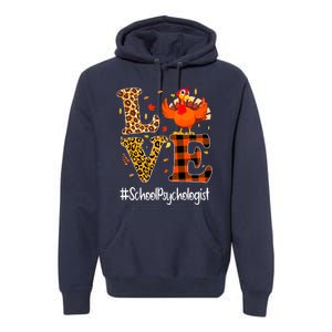 Funny Cute Thanksgiving School Psychologist Turkey Autumn Premium Hoodie