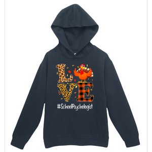 Funny Cute Thanksgiving School Psychologist Turkey Autumn Urban Pullover Hoodie