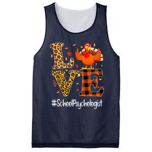 Funny Cute Thanksgiving School Psychologist Turkey Autumn Mesh Reversible Basketball Jersey Tank