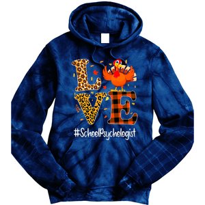 Funny Cute Thanksgiving School Psychologist Turkey Autumn Tie Dye Hoodie