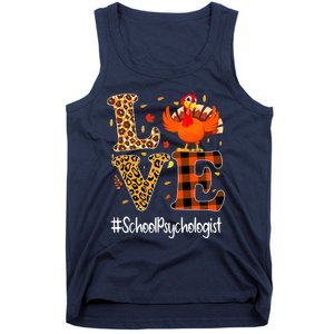 Funny Cute Thanksgiving School Psychologist Turkey Autumn Tank Top