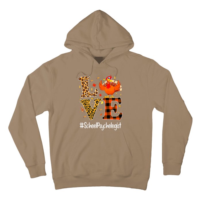 Funny Cute Thanksgiving School Psychologist Turkey Autumn Hoodie