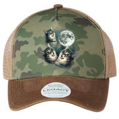 Funny Cat Three Cat Moon 3 Wolfs Cute Kitten Graphic Legacy Tie Dye Trucker Hat