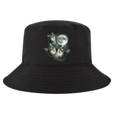 Funny Cat Three Cat Moon 3 Wolfs Cute Kitten Graphic Cool Comfort Performance Bucket Hat
