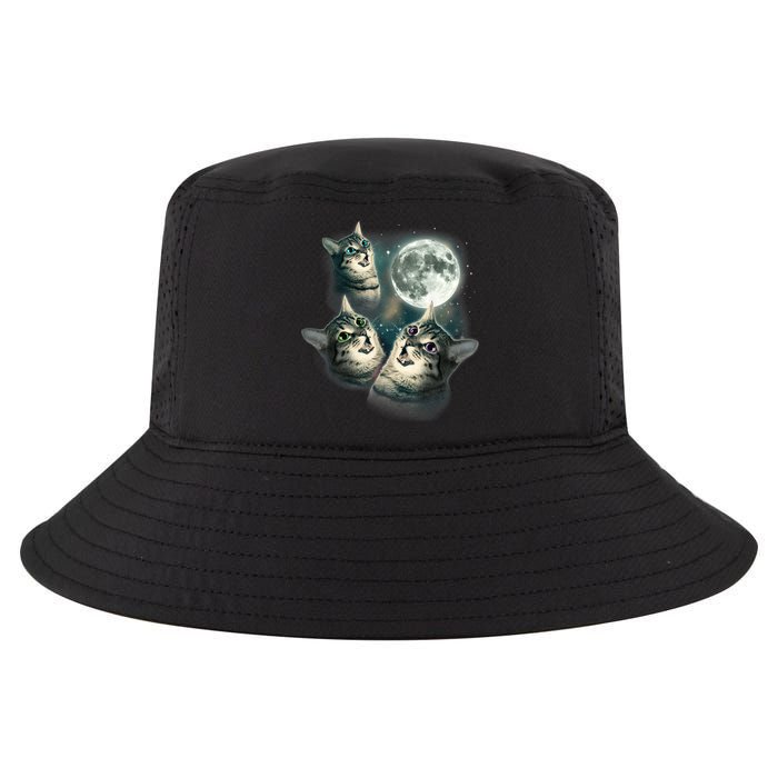 Funny Cat Three Cat Moon 3 Wolfs Cute Kitten Graphic Cool Comfort Performance Bucket Hat