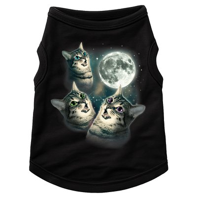 Funny Cat Three Cat Moon 3 Wolfs Cute Kitten Graphic Doggie Tank