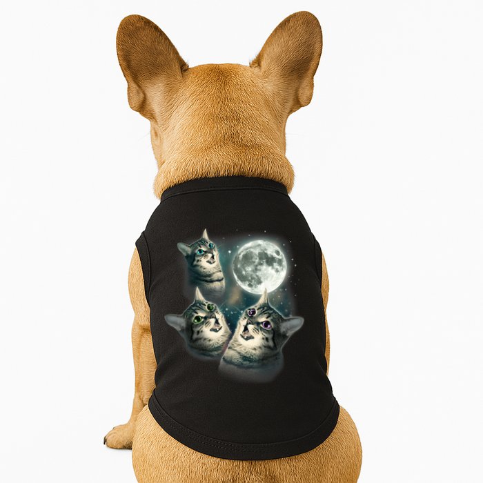 Funny Cat Three Cat Moon 3 Wolfs Cute Kitten Graphic Doggie Tank