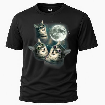 Funny Cat Three Cat Moon 3 Wolfs Cute Kitten Graphic Performance Shirt