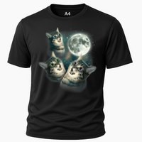 Funny Cat Three Cat Moon 3 Wolfs Cute Kitten Graphic Cooling Performance Crew T-Shirt