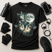 Funny Cat Three Cat Moon 3 Wolfs Cute Kitten Graphic Cooling Performance Crew T-Shirt