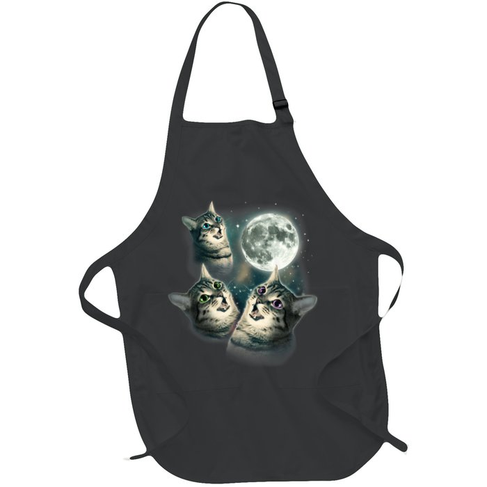 Funny Cat Three Cat Moon 3 Wolfs Cute Kitten Graphic Apron