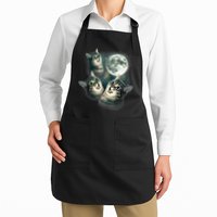 Funny Cat Three Cat Moon 3 Wolfs Cute Kitten Graphic Apron