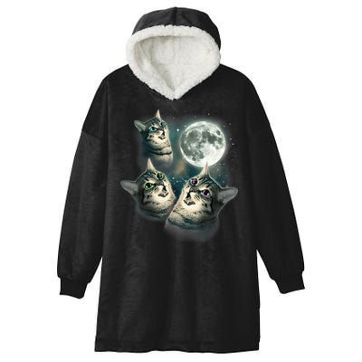 Funny Cat Three Cat Moon 3 Wolfs Cute Kitten Graphic Hooded Wearable Blanket