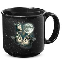 Funny Cat Three Cat Moon 3 Wolfs Cute Kitten Graphic 15oz Campfire Ceramic Mug