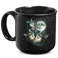 Funny Cat Three Cat Moon 3 Wolfs Cute Kitten Graphic 15oz Campfire Ceramic Mug