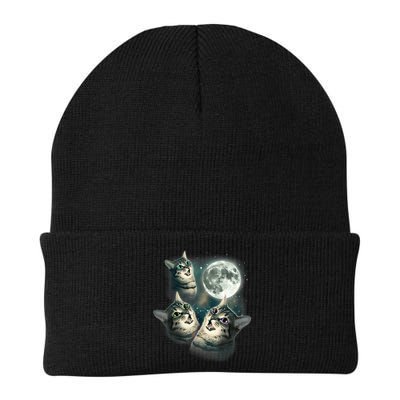 Funny Cat Three Cat Moon 3 Wolfs Cute Kitten Graphic Beanie