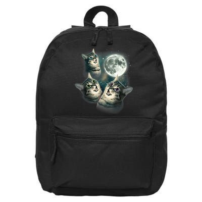 Funny Cat Three Cat Moon 3 Wolfs Cute Kitten Graphic 16 in Basic Backpack