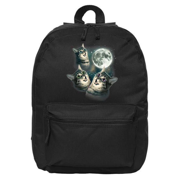 Funny Cat Three Cat Moon 3 Wolfs Cute Kitten Graphic 16 in Basic Backpack