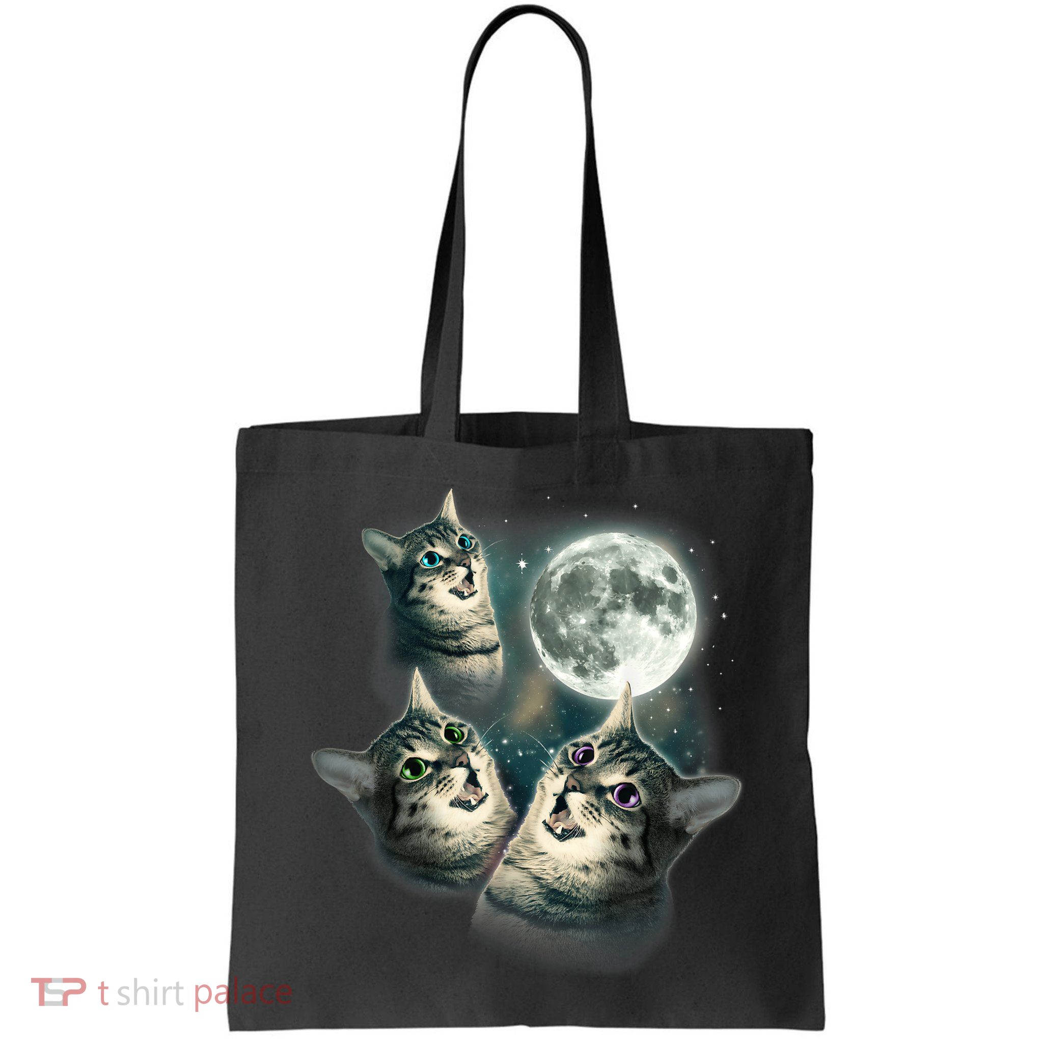 Funny Cat Three Cat Moon 3 Wolfs Cute Kitten Graphic Bag