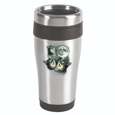 Funny Cat Three Cat Moon 3 Wolfs Cute Kitten Graphic 16oz Travel Tumbler