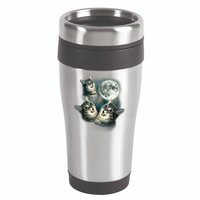 Funny Cat Three Cat Moon 3 Wolfs Cute Kitten Graphic 16oz Travel Tumbler
