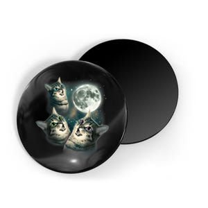 Funny Cat Three Cat Moon 3 Wolfs Cute Kitten Graphic Magnet